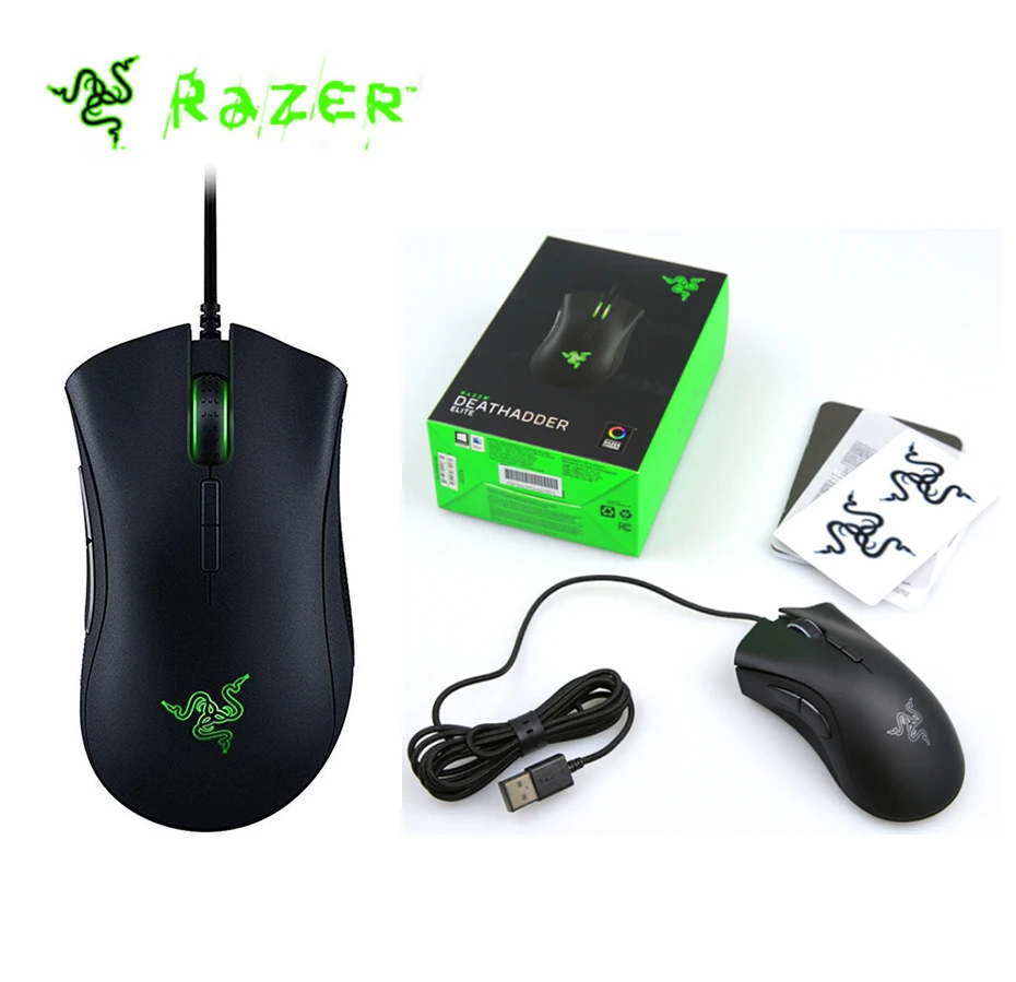 [ Ship from Spain ] Razer DeathAdder Elite Wired Gaming Mouse 16000DPI Optical Sensor Ergonomic Gaming Mouse 