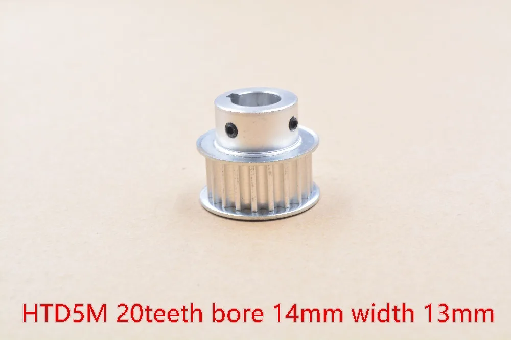 

Synchronous pulley aluminum HTD5M timing pulley 20 teeth bore 14mm pulley for 5M belt width 13mm