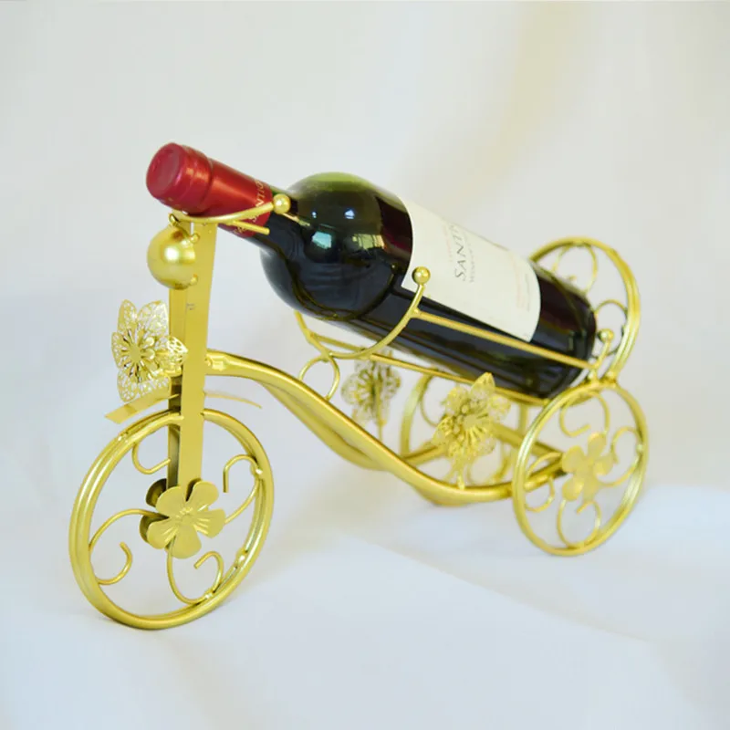 Прямая поставка креативная стойка для вина украшение шкафа Ретро мода Ресторан декорация Кованое железо металлический велосипедный держатель вина