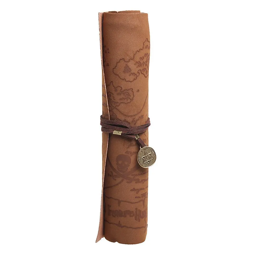

5pcs of Retro Pirate Treasure Map Pattern Pencil Case Bag Holder Pouch Carrier Cosmetic Makeup Pouch Card Pocket (Devil Coin)