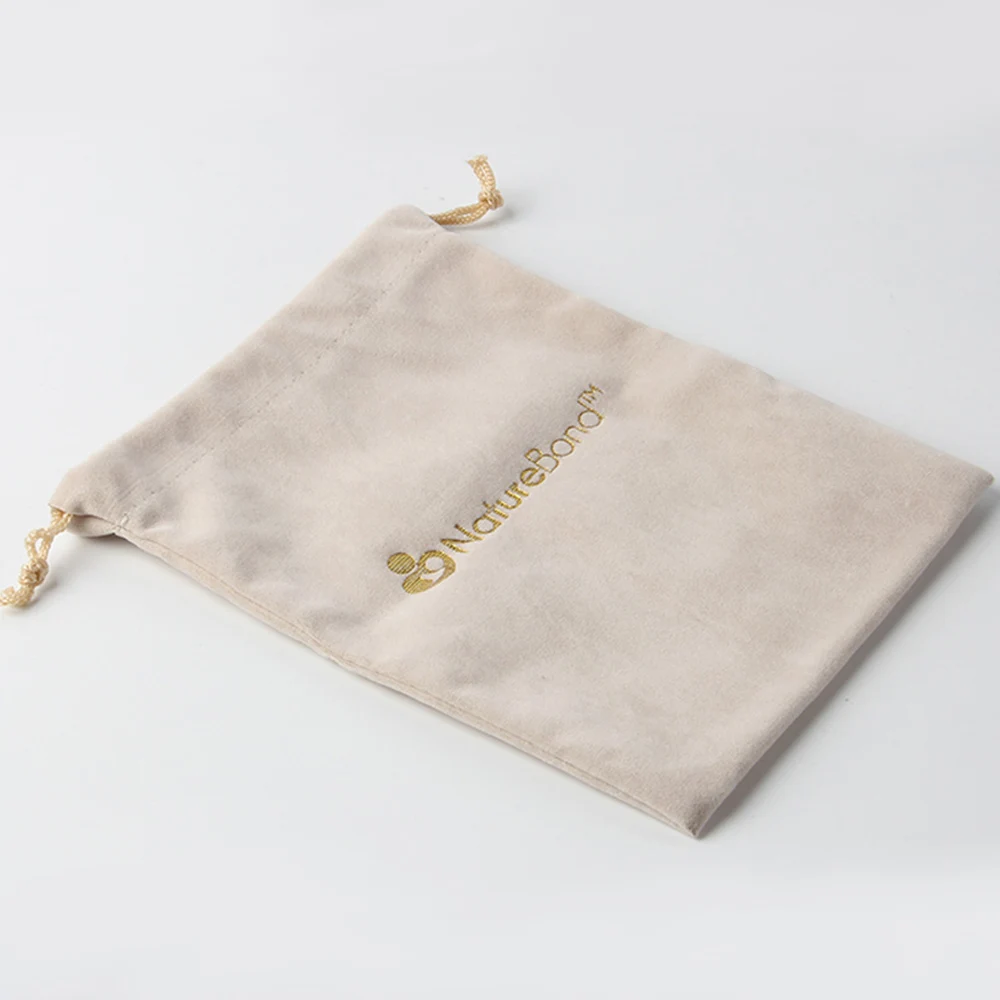 Custom lovely Jewelry Pouch suede thick Velvet Draw String Bag for gift