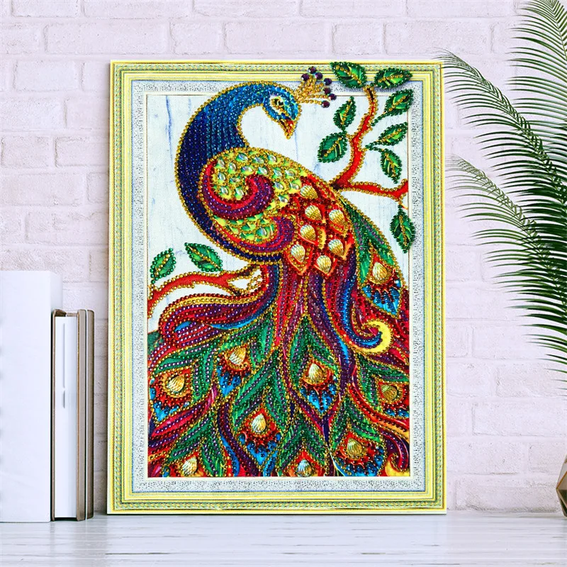 

Diamond Painting / Animal Peacock 5D DIY Special Shape Diamond Cross Stitch / Wafer Drill Home Decor