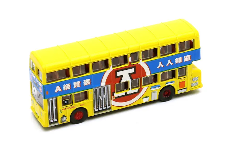 

1:110 Hongkong double deck bus red A 13 rainbow alloy bus model Collection model