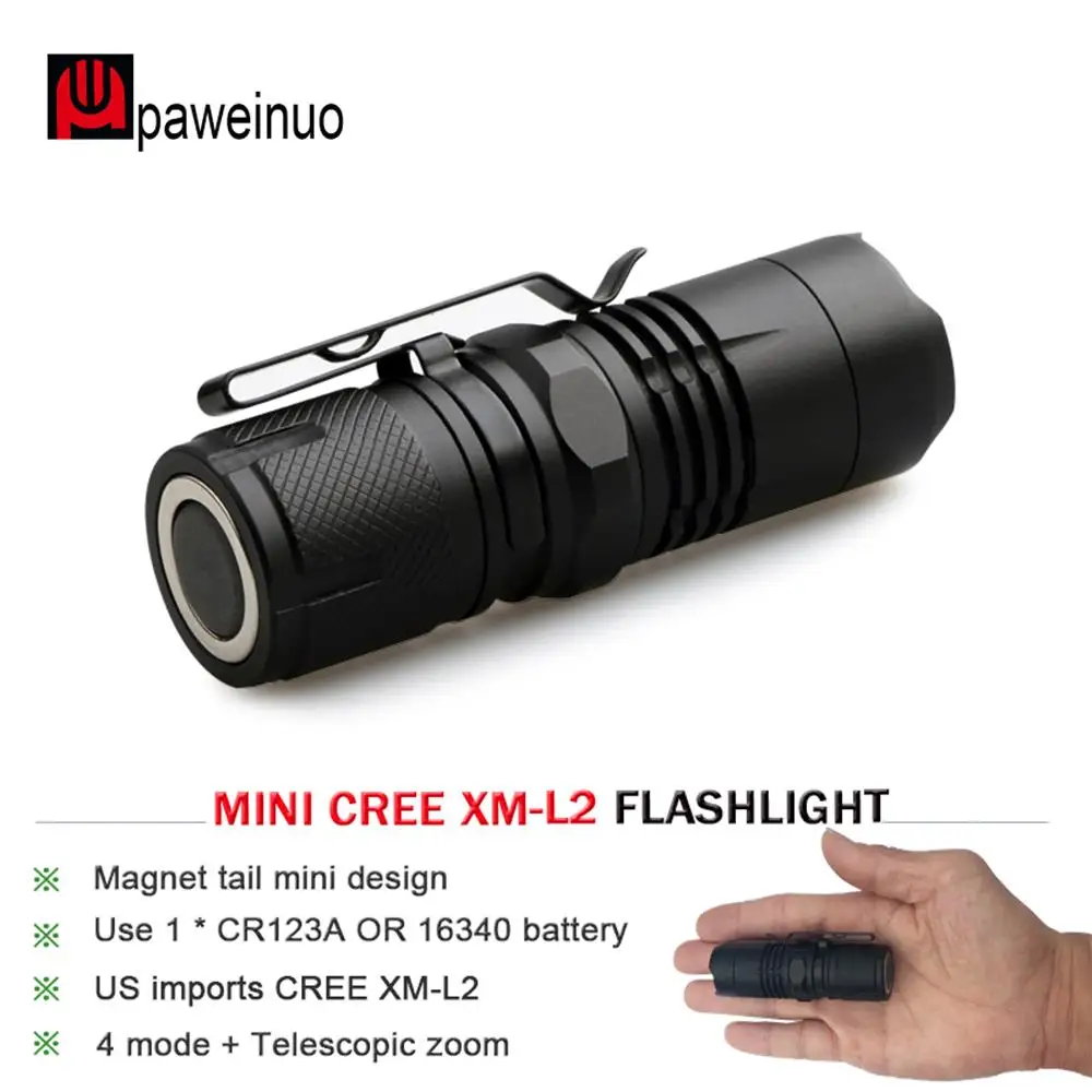 

Super Mini zoom XML T6 led flashlight rechargeable CR123A high power tactical flashlight for solider portable light torch lamp