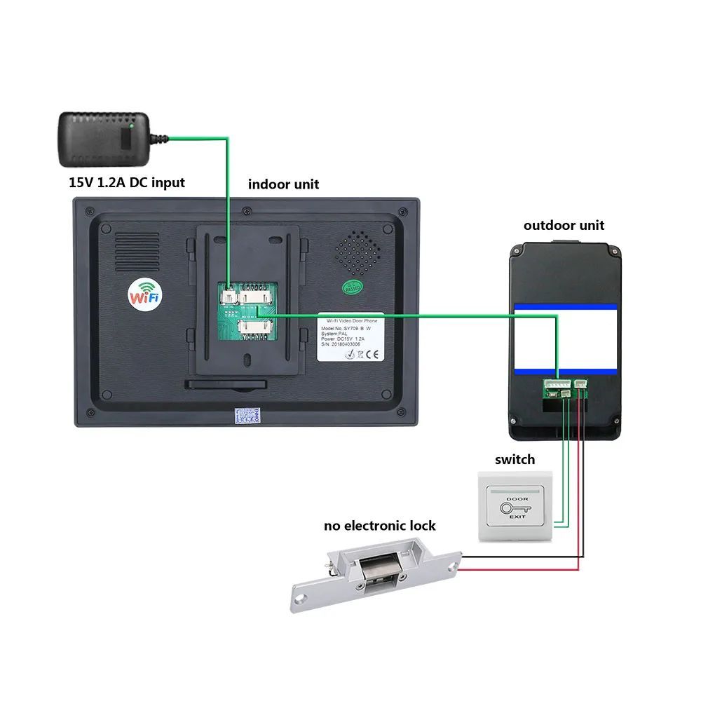 7 дюймов проводной/Беспроводной Wi-Fi RFID пароль видео-телефон двери дверной звонок Домофон Системы с Электрический магнитный замок + IR-CUT HD 1000TV