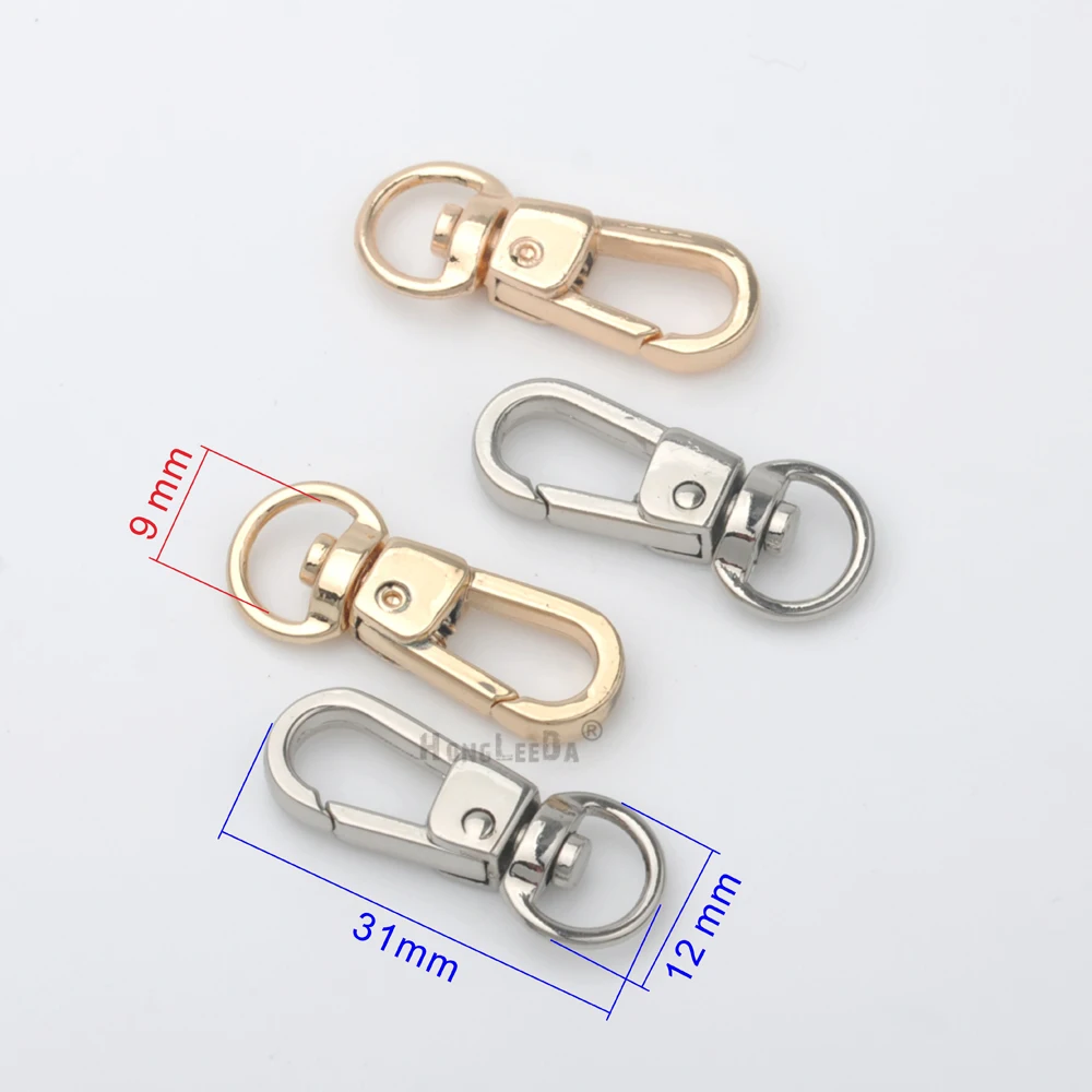 30pcs/lot 9mm Small Metal Alloy Swivel Clasps Snap Key Hooks Diy Key