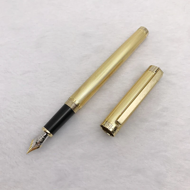 gold Роскошный металлический Серебряный зажим перьевая ручка Jinhao 1 шт./лот F Перо 0,5 мм студент почерк практика чернил ручки канцелярские принадлежности - Цвет: gold
