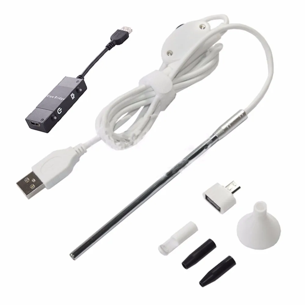 

OTG Version Silver Ear Mouth Nose Endoscope 6LED Ear Cleaning Tool HD Visual Ear Spoon Earpick For PC For Android For iOS