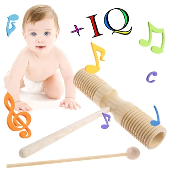 

Two Tone Wood Block Beater 2-tone Woodblock Guiro Wooden Handle Percussion Toy