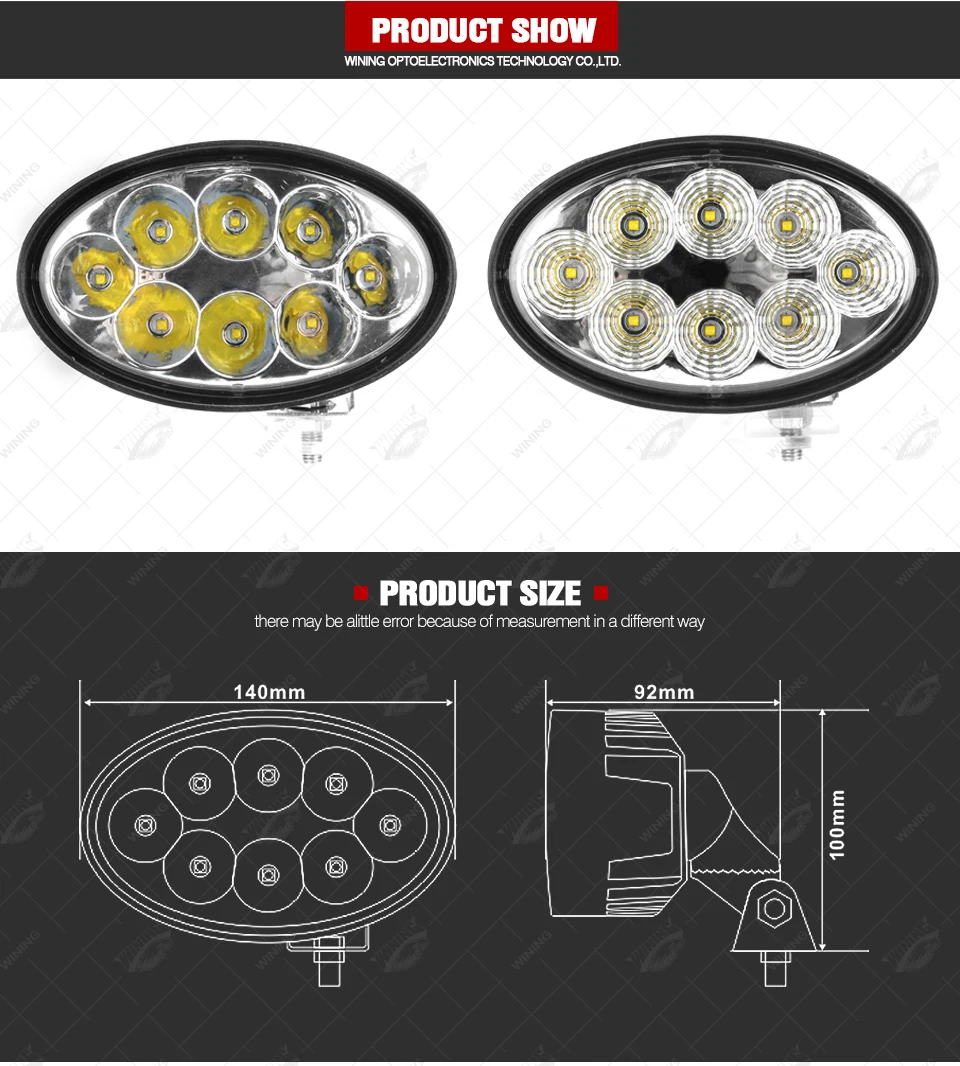 Oval 5.5inch 40W LED Work Light Led flood Tractor light For farm vehicle JOHN DEERE MASSEY CASE IH HOLLAND DEUTZ FAHR Kubota_02