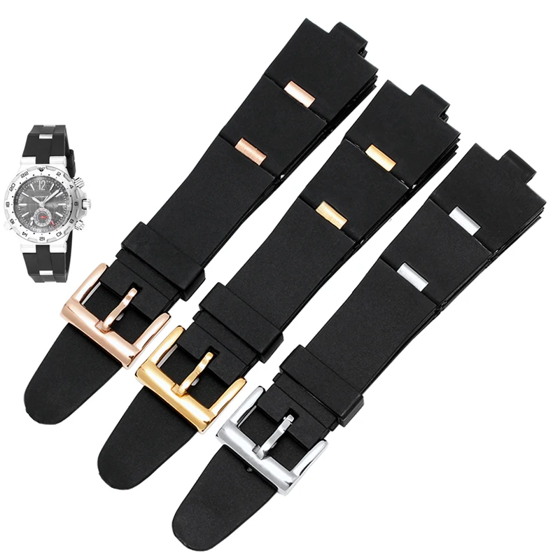 

Rubber black watchband 22*8mm 24*8mm for DP42C14SVDGMT silicone strap high quality men women bracelet