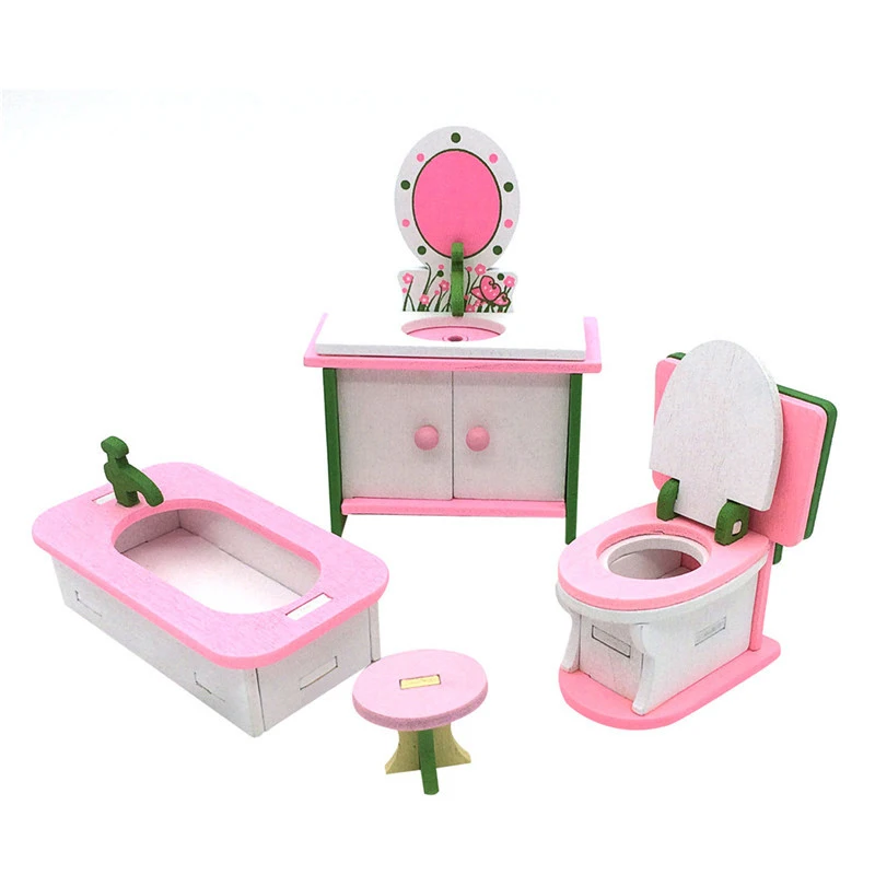 Aliexpress.com : Buy 1 set Baby Wooden Dollhouse Furniture ...