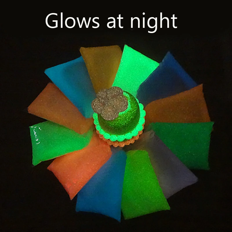 

Glows At Night slime Polymer Clay Air Dry Playdough Light Soft Modeling Jumping Foam Plasticine Educational Toys