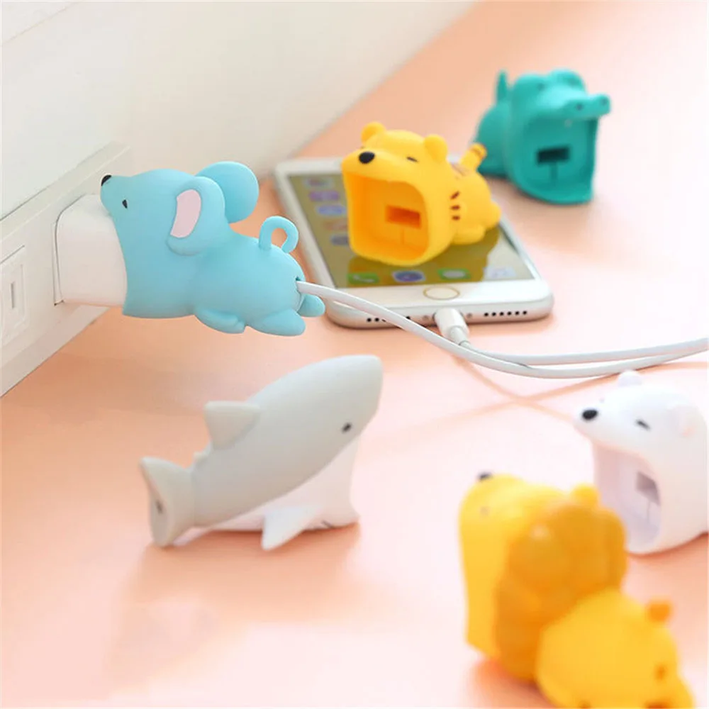 Большой кабель укуса милые животные кабель протектор Kawaii USB кабель Органайзер фиксатор строки провода Держатель офисный стол органайзер аксессуары