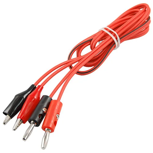 

3Ft Red Alligator Clip to Banana Plug Probe Cable Test Lead 90cm