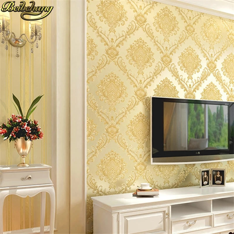 wall paper papel de parede New fine pressure 3d stereoscopic European non - woven wallpaper bedroom living room background wall 