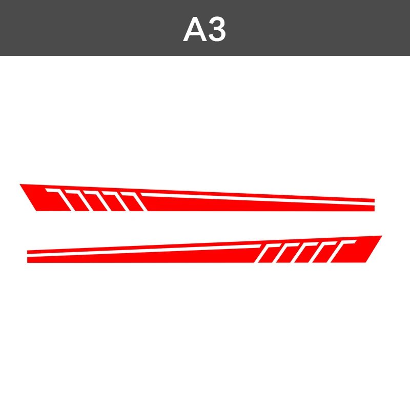 1 пара 2 шт. гоночные боковые полосы наклейки для эмблем виниловые графические наклейки для Mercedes C Class Vito Viano - Название цвета: Red