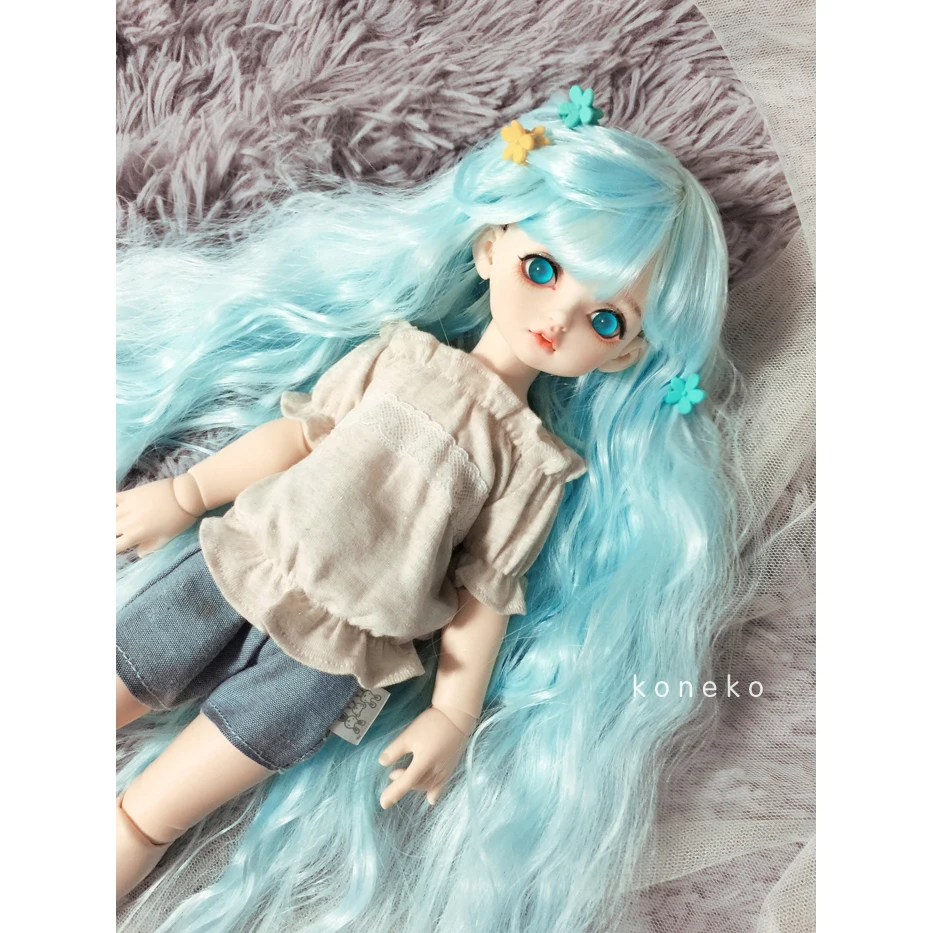 Allaosify bjd волосы ярмарка Размер 1/3 1/4 1/6 1/8 BJD парики Высокая температура волокна для кукол