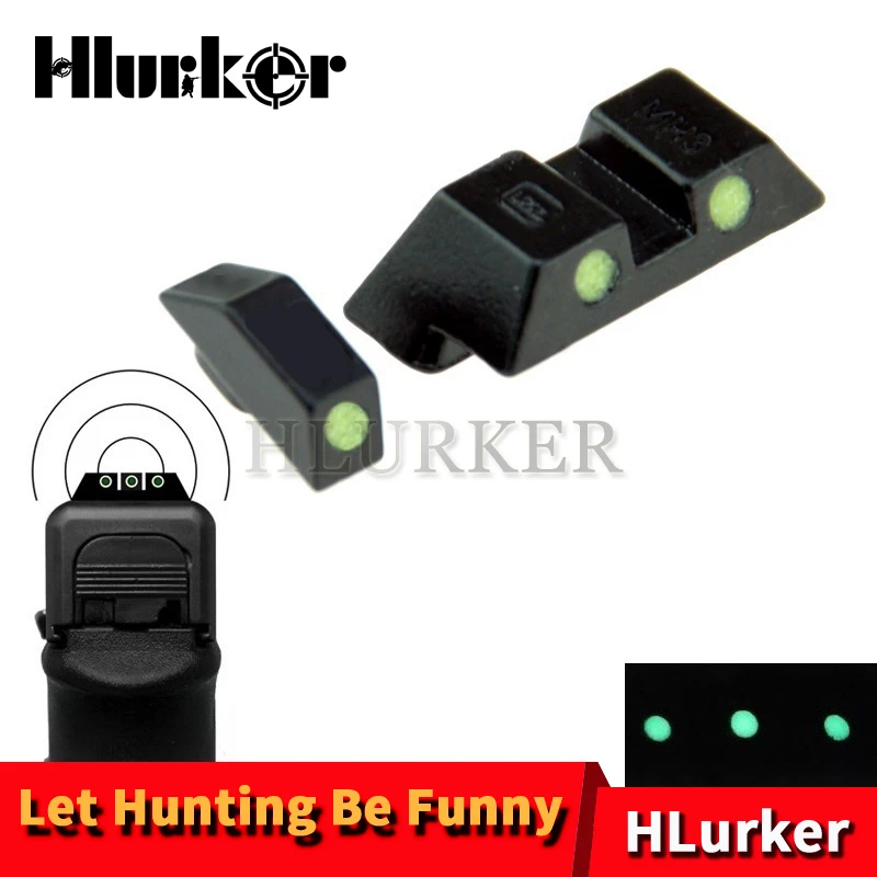 

Tactical Hunting Airsoft Pistol Handgun Glock Accessories Glow in the Dark Night Sights Front and Rear Sights For Glock 17 43 34
