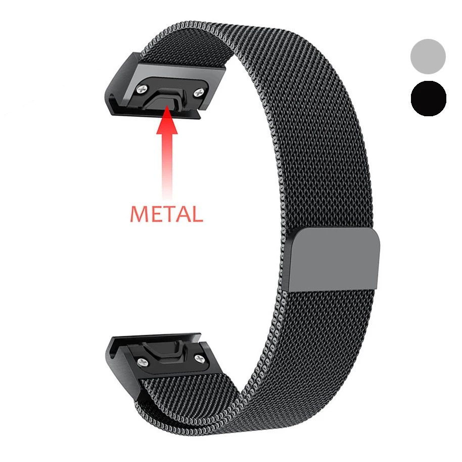 

Watchband for Garmin Fenix 3 / HR / 5X /5S 20mm 22mm 26mm Easy Fit Milanese Quick Release Band Magnet Strap Wrist Belt Bracelet