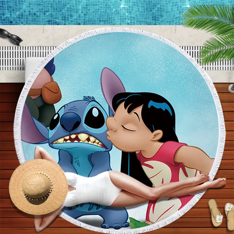 Lilio and Stitch серия пляжное полотенце из микрофибры Гавайское полотенце для купания коврик для пикника Коврик для йоги с кисточкой для взрослых и детей - Цвет: S4