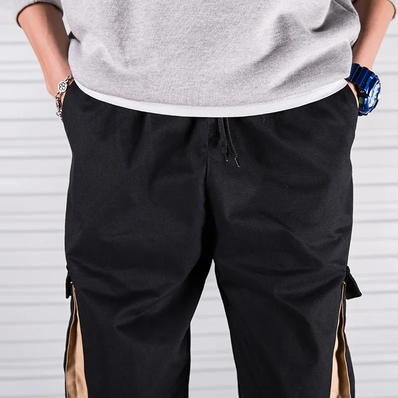 Spring and Autumn country tide loose Velcro multi-pocket function overalls men's tide brand Korean casual hip-hop beam feet pant