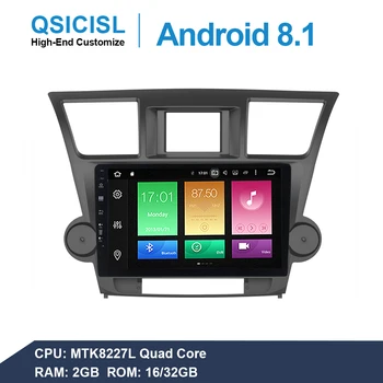 

New Android 8.1 IPS 10.1" car multimedia player for Toyota Highlander 2009-2014 headunit 1 din quad cord gps navigation swc wifi