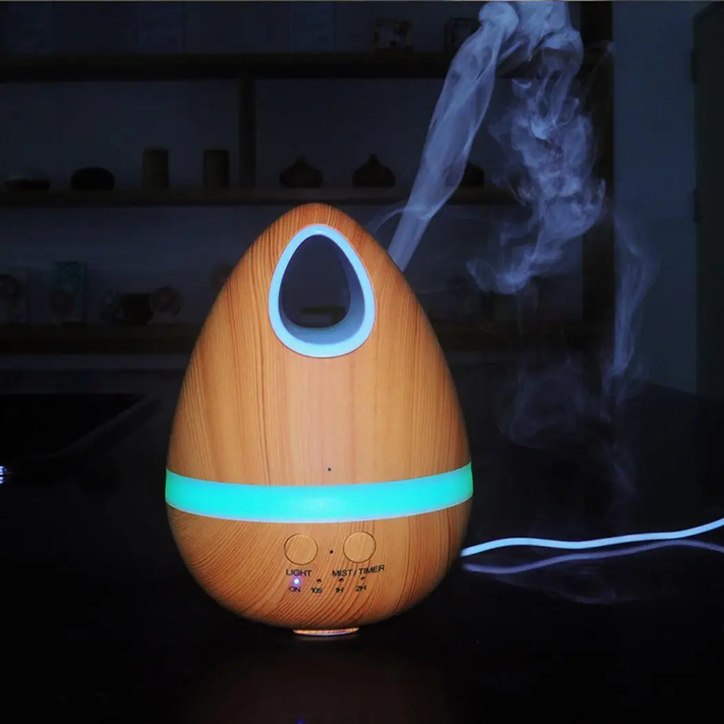 

200ml Ultrasonic Air Humidifier Aroma Essential Oil Diffuser Car USB Humidifier Mist Fogger Maker Home LED Night Light Wood