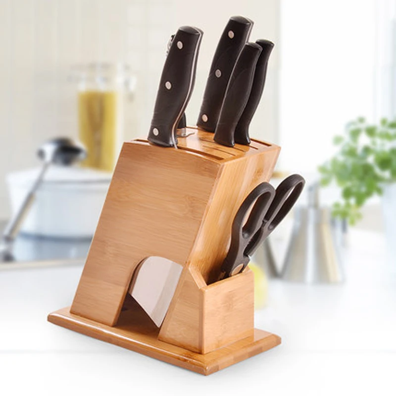 Multifunctional Kitchen Accessories Bamboo Knife Holder Ventilated Dry Knife Rest Health Creative Knife Block Free Shipping