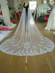 Новый свадебный плащ-накидка длиной до собора, кружевное длинное свадебное платье, аксессуар белого цвета, цвета слоновой кости