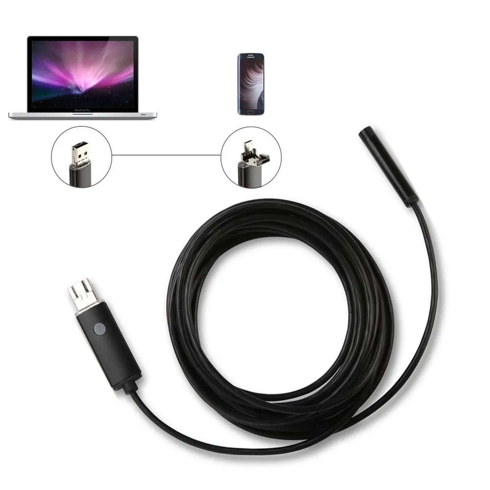 Трубка для бароскопа наблюдения мм объектив 2 м в 1 Мини USB эндоскоп телефонов Android