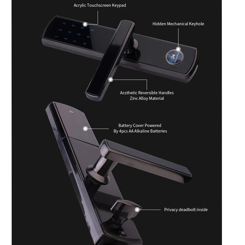  Wifi Bluetooth Smartphone lock App Digital Keyless Code Number Password Electronic Door Lock with 5