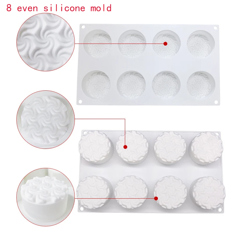 Spiral Flower Shaped Mousse Cake Silicone Mold New French Dessert Mould Bakeware Chocolate Tools Pastry Pan Cake Decoration7