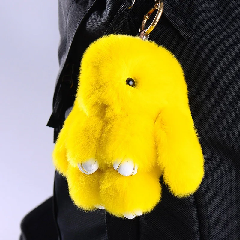 Милый kawaii брелок для ключей мех кролика плюшевый брелок для женщин брелок заяц Автомобильный держатель для ключей кукольный Мешок Подвески подарок плюшевые игрушки для детей - Цвет: A01
