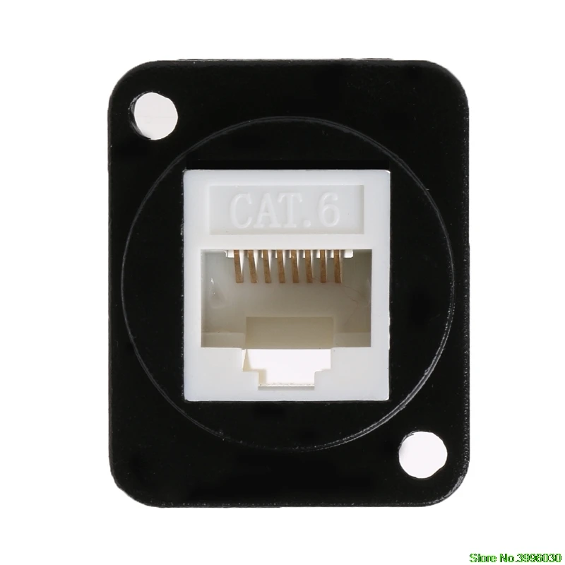 

RJ45 Network Connector Metal Panel Socket D Type Mounting CAT5E CAT6