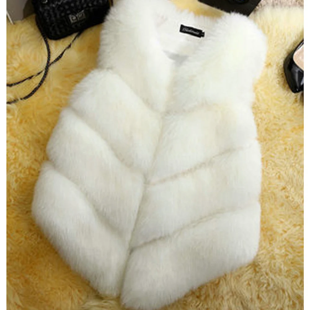 New Fashion Ladies Faux Fur Sleeveless Vest Waistcoat Gilet Wrap Jacket 2018 Outwear Womens Thick Vests Plus Size S-3XL overcoat