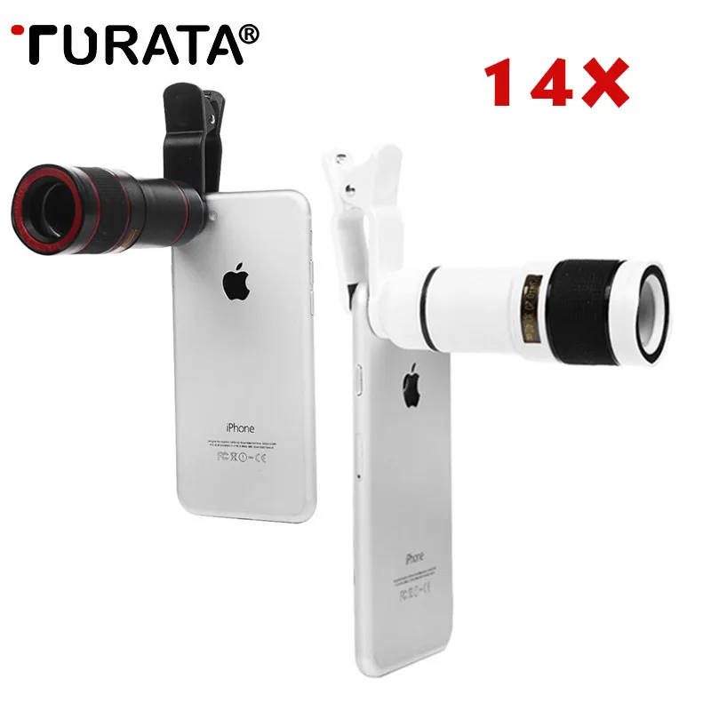 

TURATA Universal 14X Zoom Optical Phone Telescope Portable Mobile Phone Telephoto Camera Lens For Iphone X 8 7 Samsung Huawei