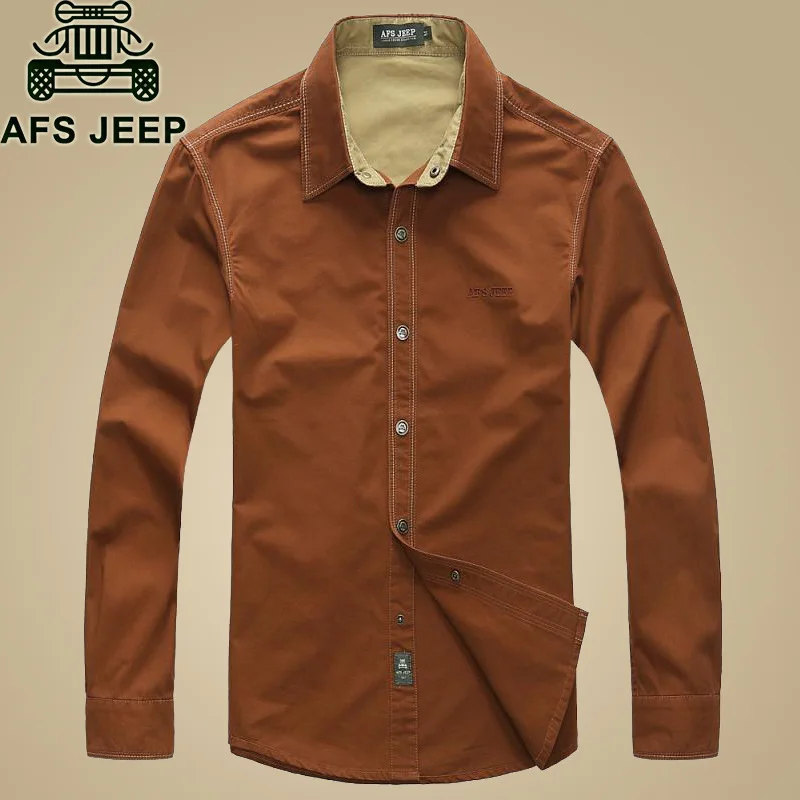 2018 новый бренд AFS джип для мужчин рубашка 100% хлопок с длинным рукавом Свободные Повседневное Военная Униформа s рубашки для мальч