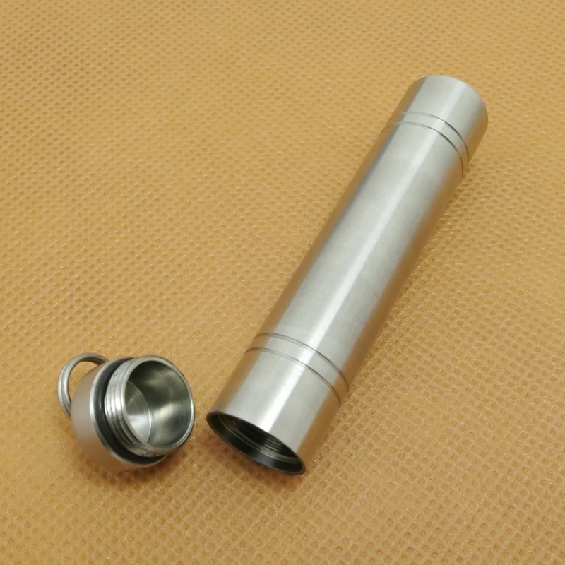 

Sealed Titanium Alloy Waterproof Canister Seals Capsule Bottle EDC Outdoor Tool No Rust