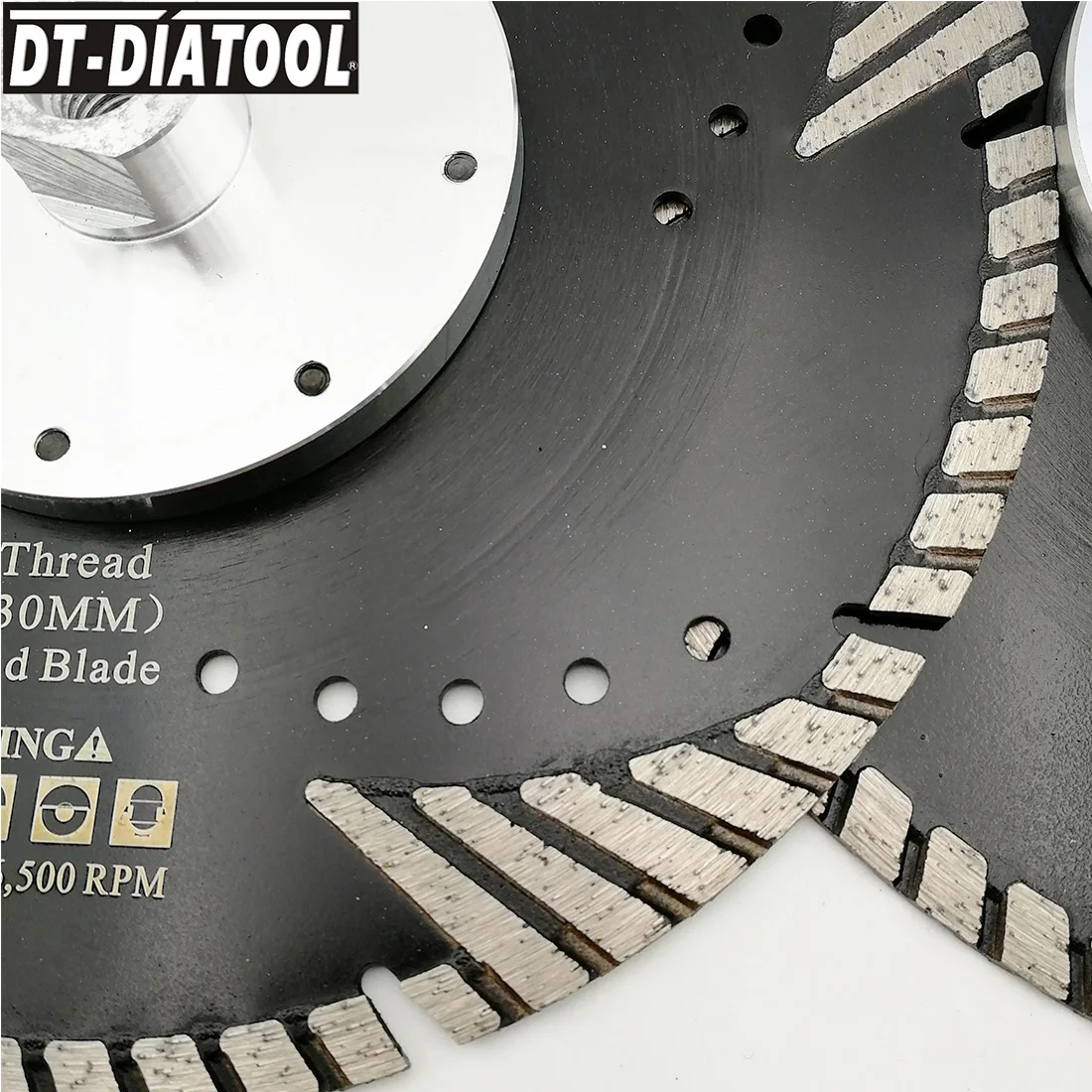 DT-DIATOOL 1pc 230mm/9" Hot Pressed Diamond Blades With Slant Protection Teeth Multi-purpose Cutting Discs With M14 connection