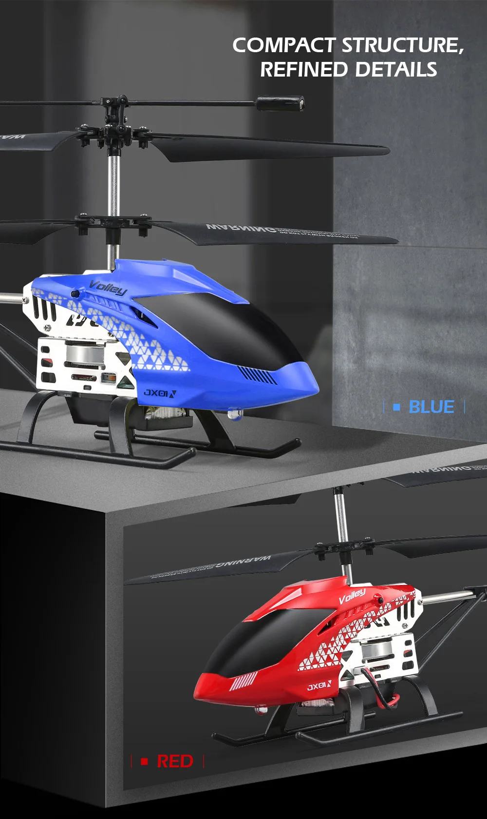 JJRC JX01 RC вертолет 2,4G 3.5CH 6-Axis Gyro с удержания высоты сплав с дистанционным управлением Управление вертолетов подарок для детей синий и красный цвета барометр