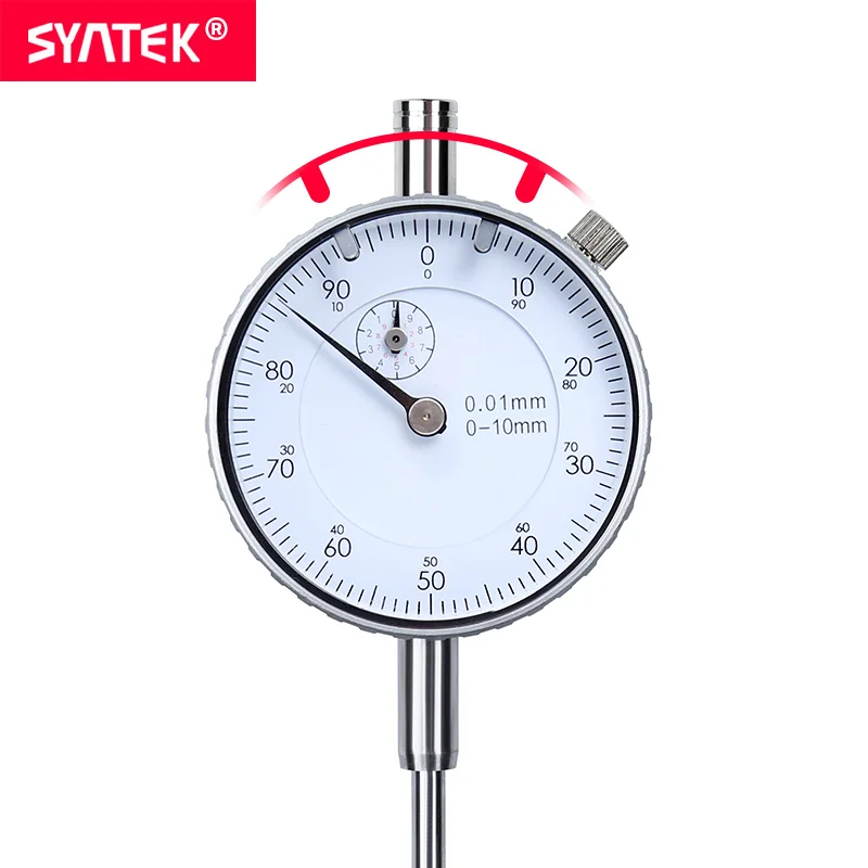 Индикатор циферблата Syntek 0-10 мм Высокоточный 0,01 мм промышленный аналоговый измерительный инструмент Метрическая шкала индикатор набора теста датчик CE