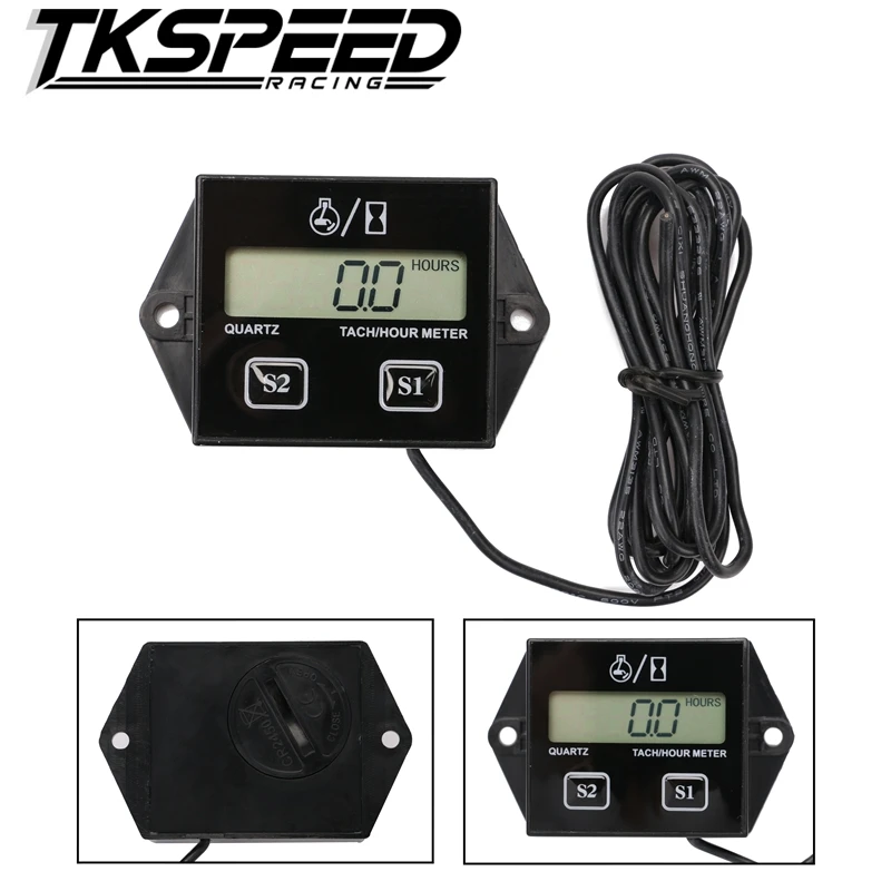 Waterproof Digital Engine Tach Hour Meter Tachometer Gauge Engine RPM LCD Display For Motorcycle