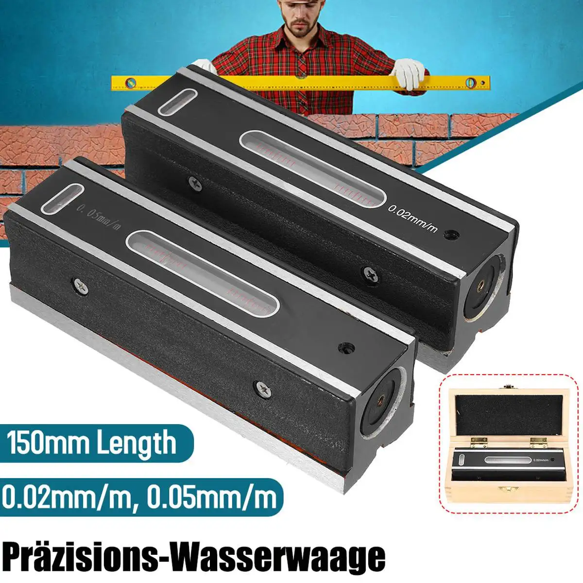 

150mm High Precisio Spirit Level Magnetic With Insulating Grip Engineers Machine Leveler Tool Horizontal Bearing Ruler Lever