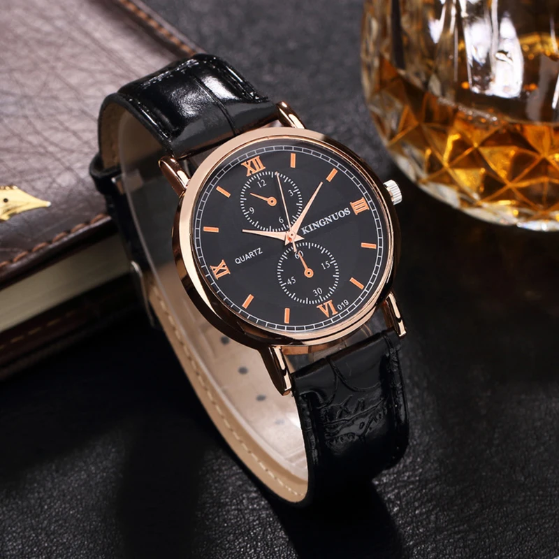 New Fastion Quartz watch Men male wrist watches boys cheap leather