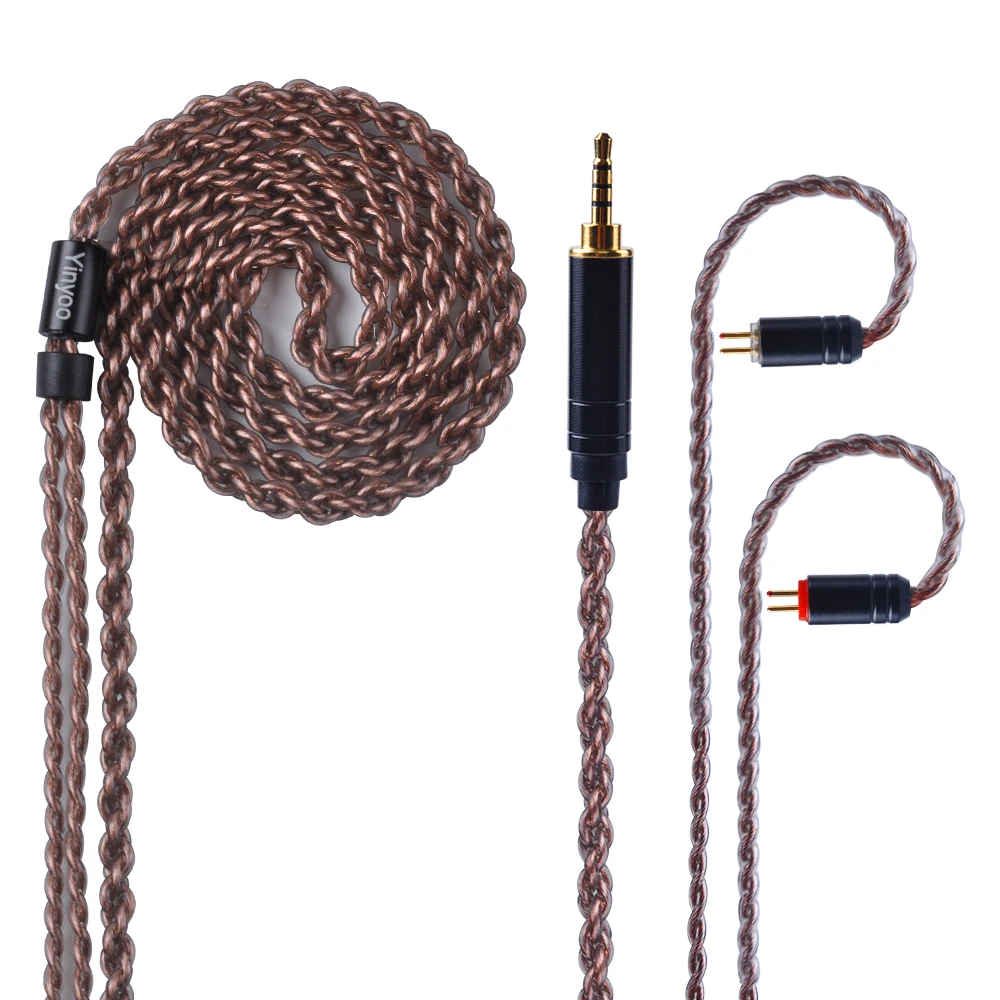 

Yinyoo 4 Core 2.5/3.5/4.4mm High Silver Plated Copper Earphone Upgrade Cable With MMCX/2Pin QT2 KZ AS16 ZSN ZS10 Pro TRN X6 CCA