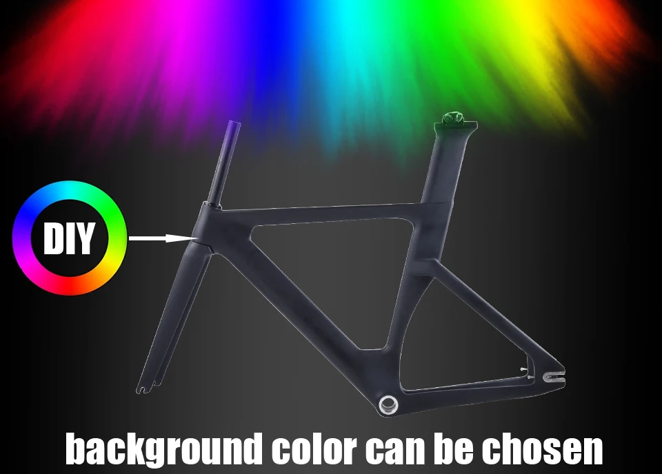 Cheap 2018 Carbon Track Frame Carbon Fiber Fixed Gear bike frame Carbon Racing Tracking bike Frameset 49/51/54cm with fork seatpost 4