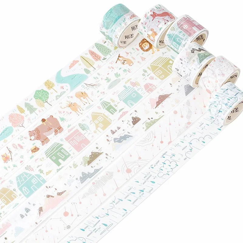 

1 Piece Fresh Autumn Village Forest Zoo Masking Tape Decorative Paper Tape Diy Scrapbooking Sticker Label