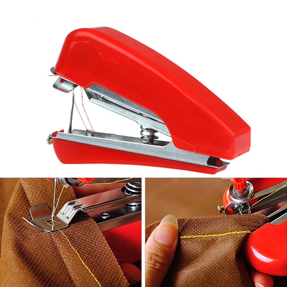 

1pc Hot Selling Useful Portable DIY Needlework Cordless Mini Hand-Held Clothes Fabrics Sewing Machine Handheld Mini Sewing Mac