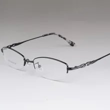 Fashion Ladies Business Metal Half-frame Titanium Alloy Myopic Glass Frame Fashion Comfortable Frame for Women